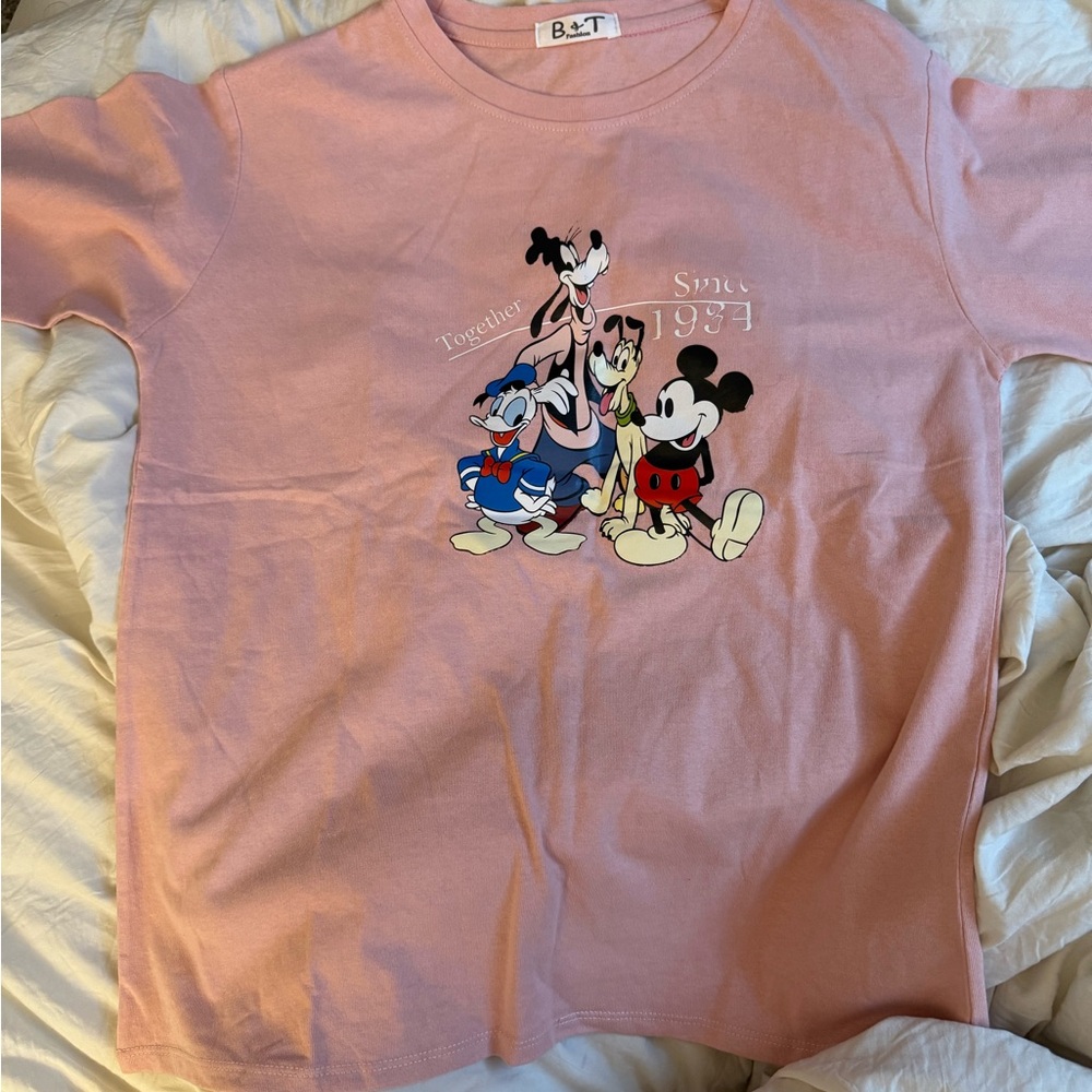Women's Pink Cartoon Graphic Tee